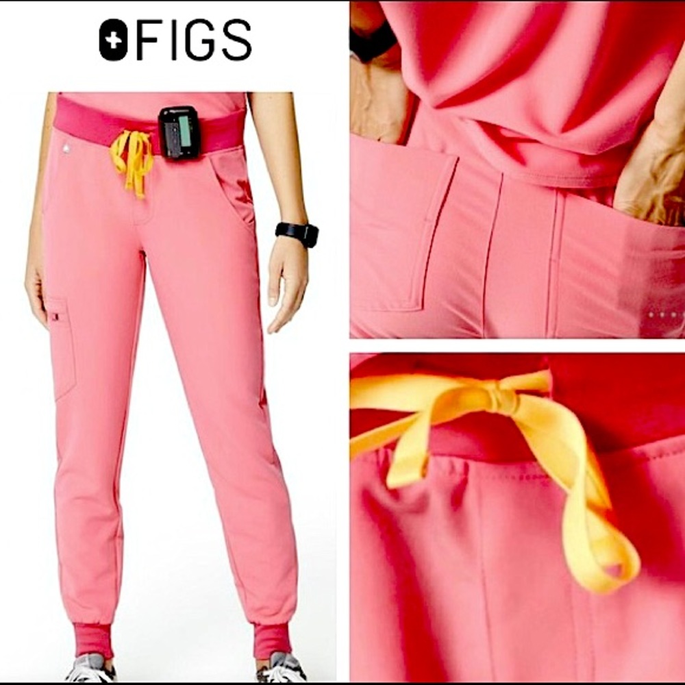 Figs Zamora Joggers in Neon Pink S Petite